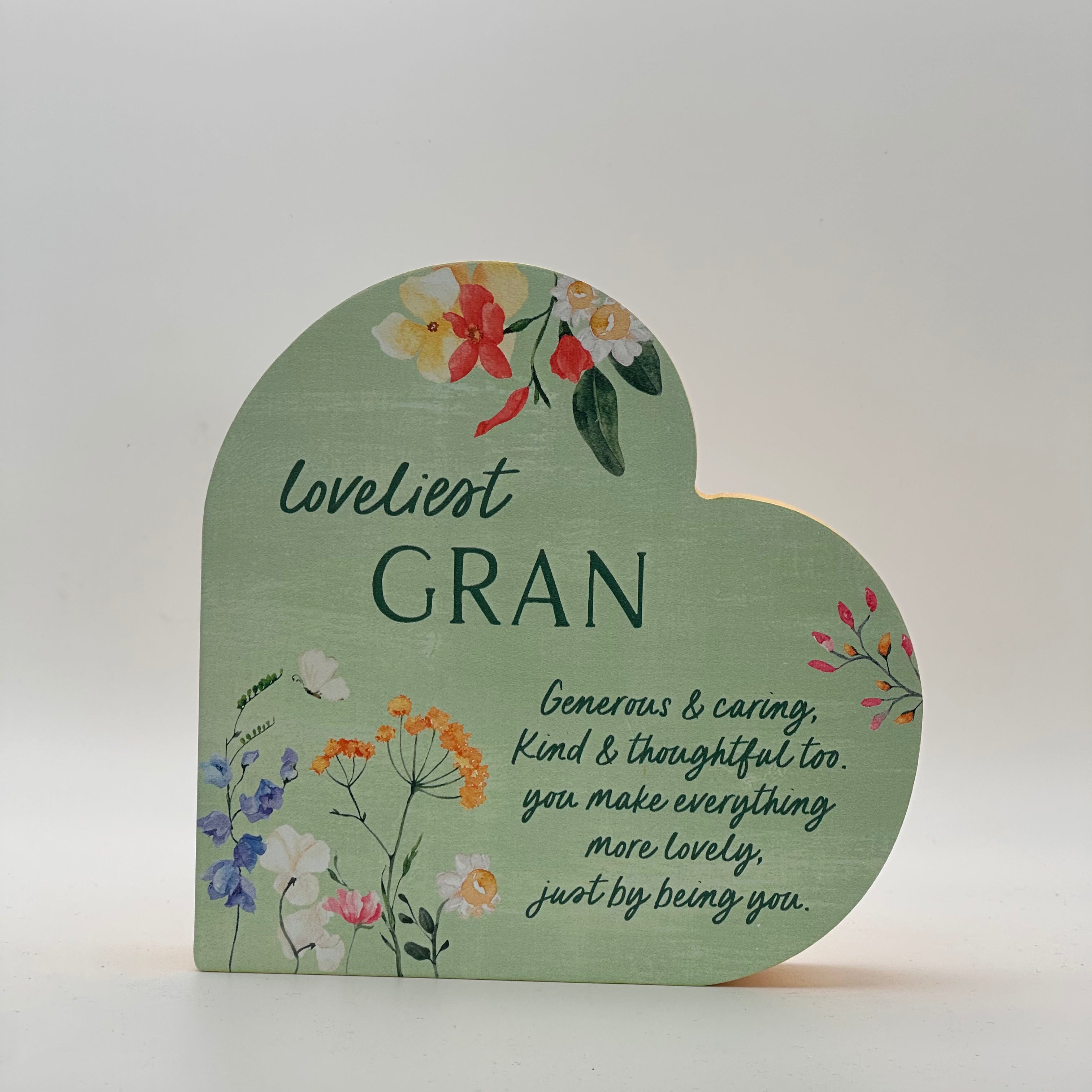 Loveliest Gran Wooden Heart Plaque