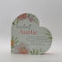 Loveliest Auntie Wooden Heart Plaque
